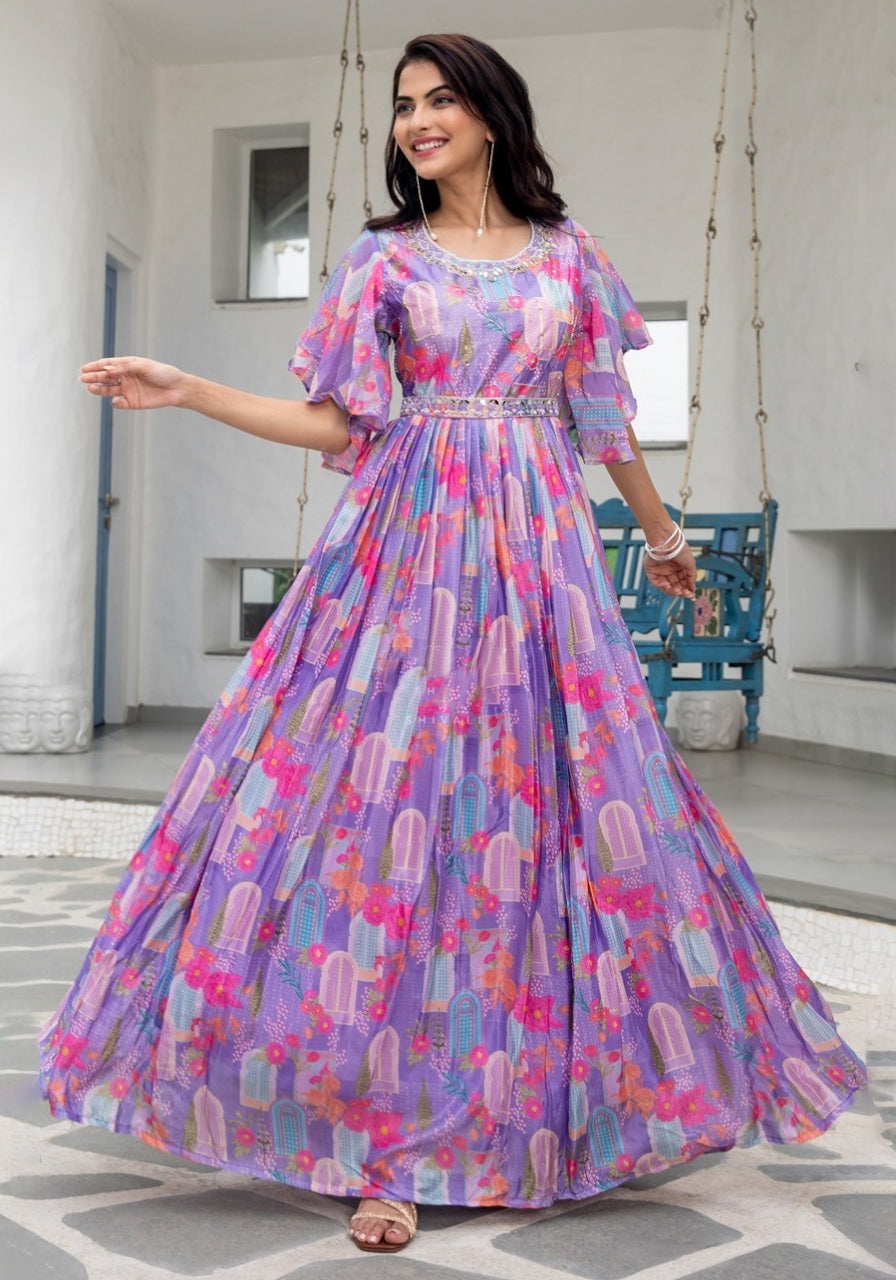 Printed Anarkali Gown