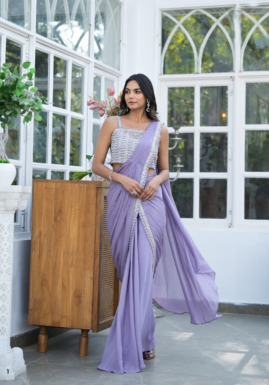 Purple Saree