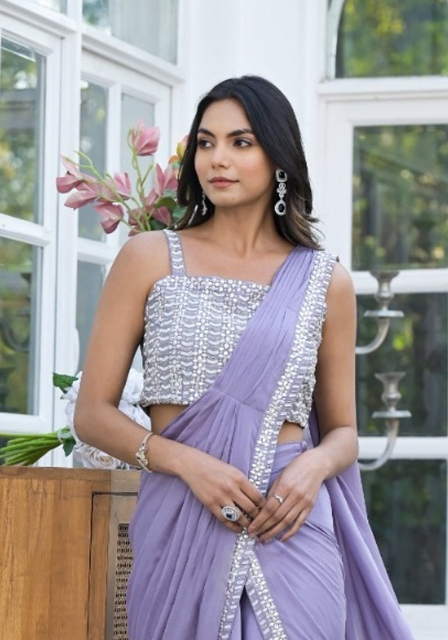 Purple Saree